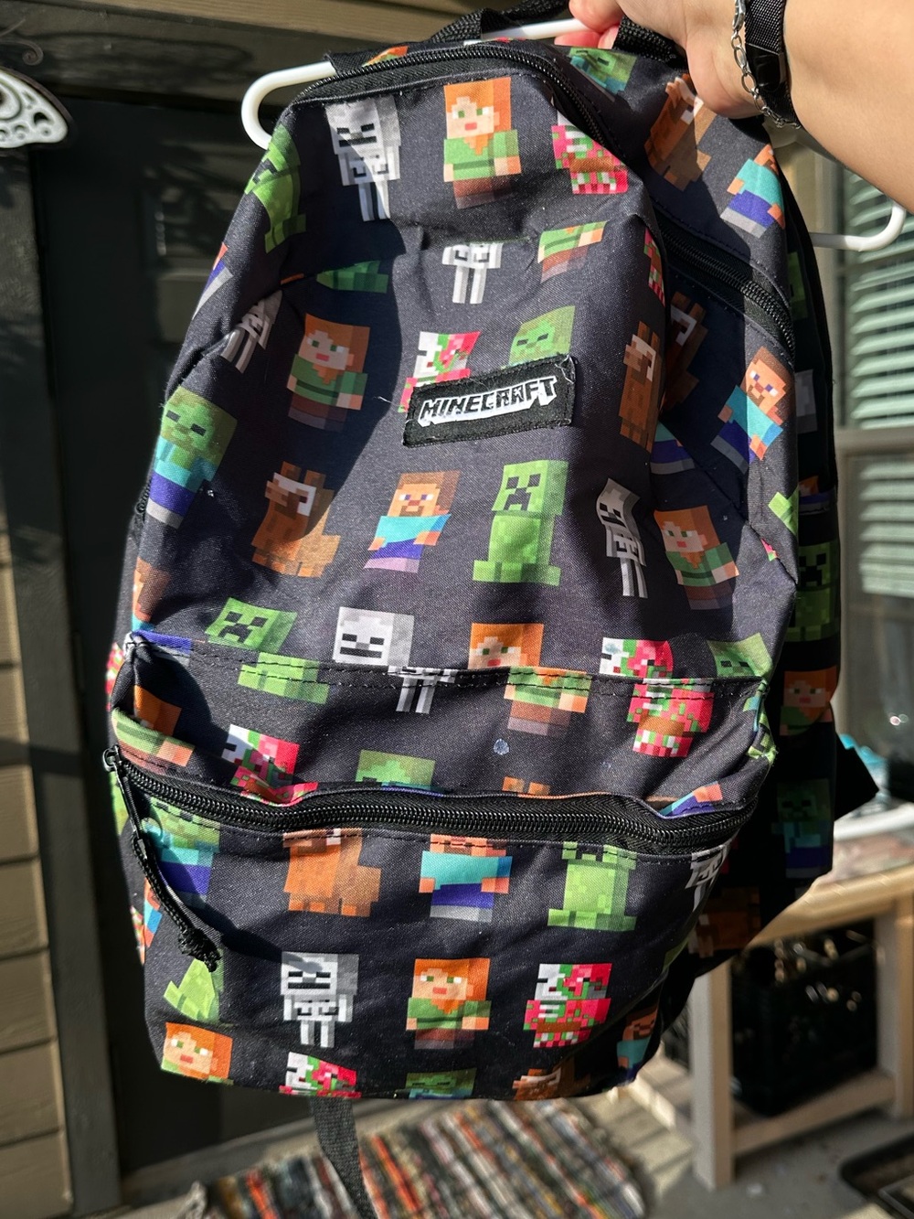 Minecraft Black Character Print Backpack - Official Minecraft